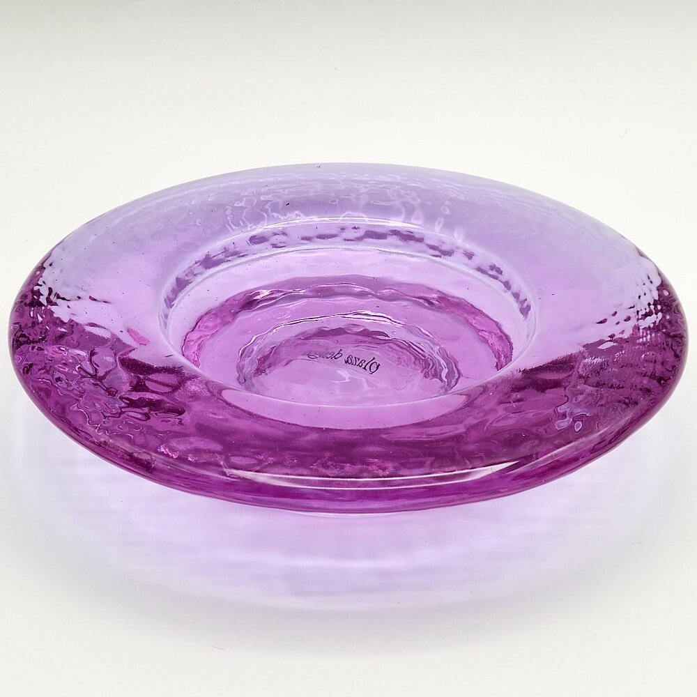 Fire and Light Hand-Blown Lavendar Glass Candle HolderHome Art Glass
